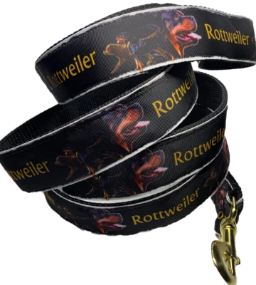 Correa para perro Rottweiler de 1,5” de ancho, elige tu longitud Foto 1 de 4