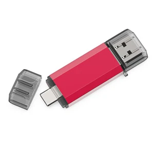 Red 256GB Type C Flash Drive Memory Stick 2 in 1 OTG USB 3.0+USB C Thumb Drive - Afbeelding 1 van 6