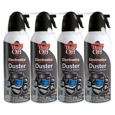 New Canned Air Falcon Dust-Off Compressed Computer Gas Duster 10 oz TOTAL 4 Pack - Image 1 of 4