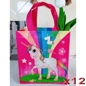 12pc Wholesale Kids Girls Unicorn Non-Woven Gift Bag Party Packing Bags Showbag - Picture 1 of 1