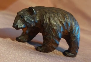 Antique Japan bear wood carving Ainu art Hokkaido style hand carving sculpture - Picture 1 of 11