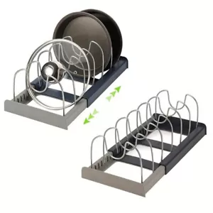 Expandable Pans Organizer Rack Kitchen Cabinet Pan And Pot Lid Organizer Rack Dr - Picture 1 of 10