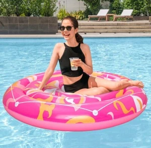 Bestway H2OGO Inflatable Swimming Pool Float Retro Rachel Island Pink Lounge - Picture 1 of 5