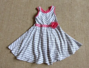 Maggie & Zoe Girls Grey & pink Striped Dress. Size 5 - Picture 1 of 9