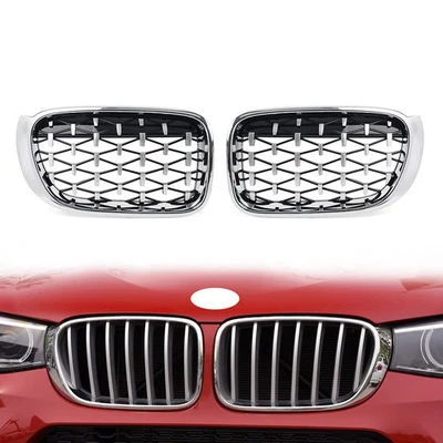 1 Pair Front Bumper Kidney Grille For BMW X3 F25 X4 F26 2014-2017 Foto 1 de 4