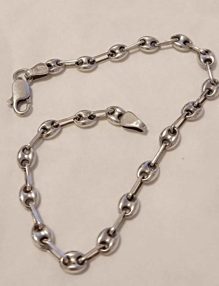 Bracelet En Argent 925 Grain De Café - Photo 1/2