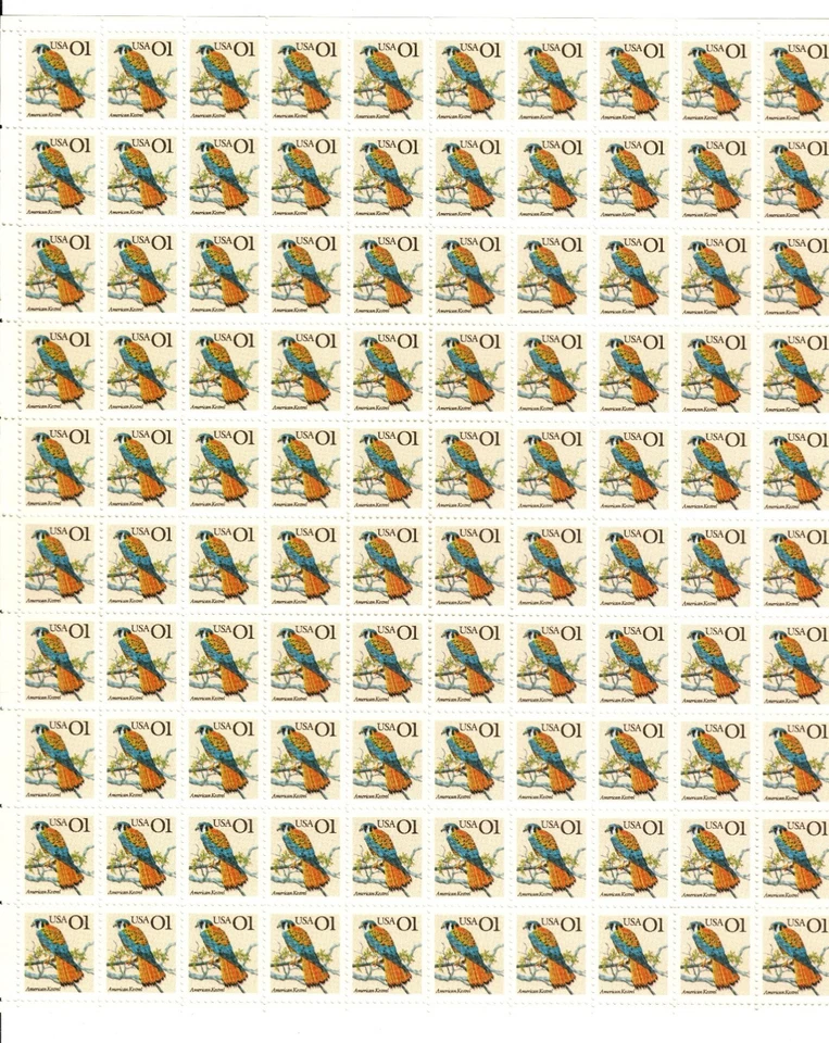 Scott 2476 1¢ American Kestrel 100 stamps MNH Free Shipping in the USA - Image 1 of 1