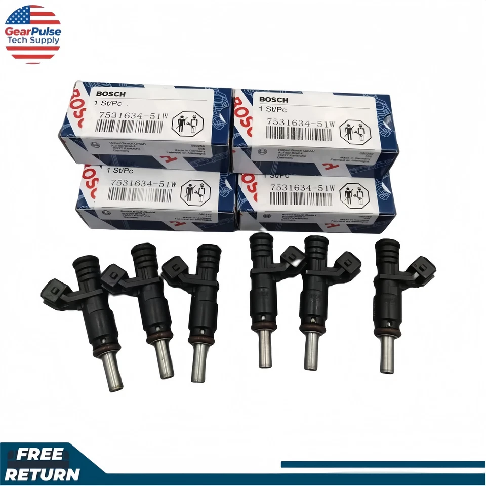Inyectores de combustible 6X 7531634 para BMW 2007-2012 3,0 L X3 X5 Z4 328i 328xi 528i Foto 1 de 4