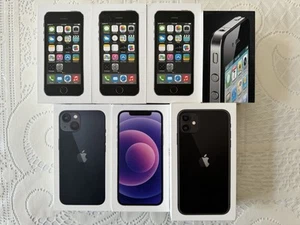 Lot de 7 boîtes d'origine Apple iPhone 4, 5S, 11, 12, 13 - Photo 1 sur 2