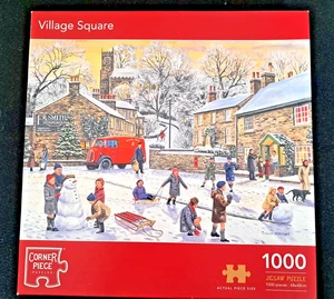Village Square 1000-Piece Jigsaw Puzzle, By Cornersquare - Picture 1 of 2