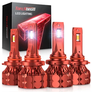 4Pcs 9005 9006 Combo LED High 6500K Low Beam Bulbs 60000LM Cool White New - Picture 1 of 5