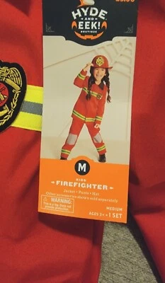 Disfraz de bombero Hyde and Eek: chaqueta, pantalón y sombrero, talla mediana (8-10), ¡nuevo! Foto 1 de 4