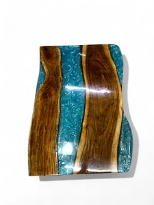 36"x24" Rectangle Blue Epoxy Dining Center Table Luxury Conference Desk Handmade - Picture 1 of 8