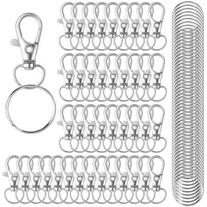 100PCS Keychain Hooks with Key Rings,.Metal Swivel Lobster Claw Clasps, for K... - Picture 1 of 7