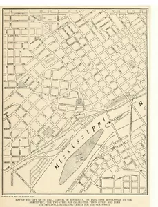 1942 Antique Map of the City of St. Paul, Capital of Minnesota - Picture 1 of 1