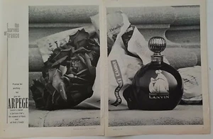 1963 Lanvin Arpege French perfume roses vintage two-page ad - Picture 1 of 1