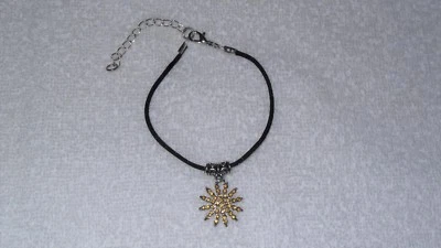 Berloque de cristal dourado Sunburst pulseira de pulso no tornozelo acessório de moda joia  - Imagem 1 de 2