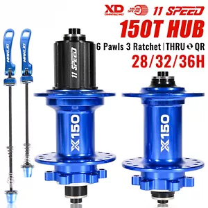 HG 28/32/36 Holes MTB Bicycle Hubs Sound Hub 6 Pawls 3 Tooth 150T Rings Hubs - Picture 1 of 46