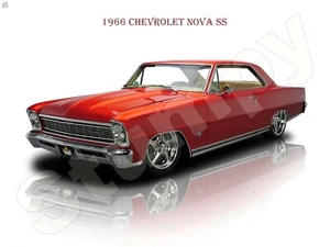 "Chevrolet Nova SS 1966 letrero de metal 9"" x 12"" o 12"" x 16" - Imagen 1 de 1