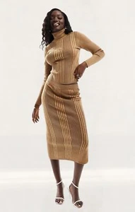 French Connection Womens Brown Midi Skirt RRP £55 - Picture 1 of 17