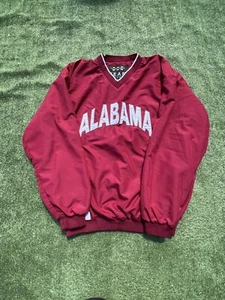 Y2K Alabama Roll Tide Team Apparel Pull-over Lined Red Windbreaker Size XL - Picture 1 of 6