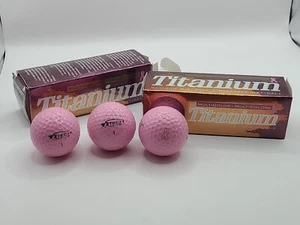 2 BOXES, PINK BALLS, Titech Titanium Optimum Distance Golf Balls Breast Cancer - Picture 1 of 4