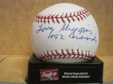 LARRY MIGGINS 1952 CARDINALS SIGNED AUTOGRAPHED M.L. BASEBALL W/COA B