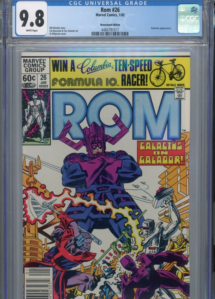 ROM #26 MT 9.8 CGC WHITE PAGES NEWSTAND ED. GALACTUS COVER MANTLO STORY BUSCEMA - Image 1 of 1