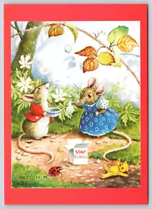 Postal Vestida Ratones Soplando Burbujas Fantasía Animales Antropomórficos UNP 6x4 - Imagen 1 de 2