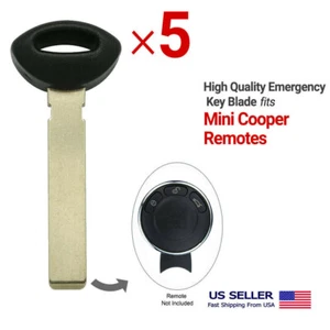 5x 2007- 2013 Emergency Insert Key Blade HU92 For Mini Cooper - Picture 1 of 2
