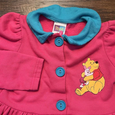 Vestido de Colección Disney Winnie The Pooh Piglet 6 Rosa Botones Grandes Y2K 5 4 EE. UU. Foto 1 de 4