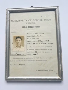 Vintage Penang Malaysia Chowrasta Market Beef Stall Permit S E Asia 1950s 1957 - Picture 1 of 6