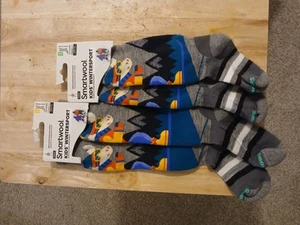 BRAND NEW,2 PAIR,Merino Wool,Kids,Large, Medium,Socks,Skiing,Moose,Winter Sport - Picture 1 of 4