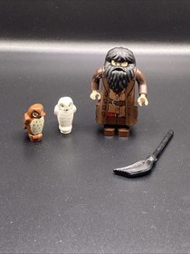 LEGO Harry Potter Minifigure Rubeus Hagrid hp111 W/ Owls And Broom