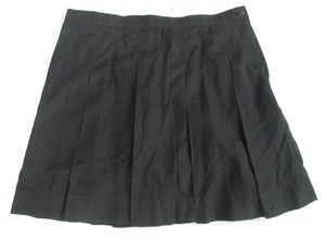 LANDS END Black School Uniform Chino Above Knee Box Pleat Skirt Girls 14 NEW - Picture 1 of 7