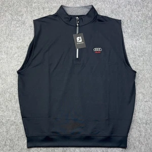 FootJoy FJ Performance Half Zip Audi Golf Vest Mens XL Blue Gathered Bottom - Picture 1 of 12