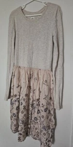 * GAP Oatmeal and Floral Print Long Sleeved Dress Girls Size 12 - Picture 1 of 7