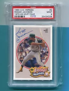 REGGIE JACKSON OAKLAND A'S 1990 UPPER DECK HEROES BASEBALL CARD #2 PSA 9 - Picture 1 of 2