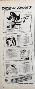 1943 Williams Rasiercreme Vintage s/w Print Ad, Pirate Illustration - Bild 1 von 1