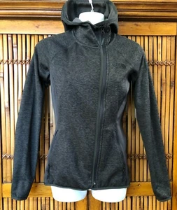 THE NORTH FACE RARE Womens Dark Gray Knit Fleece Full Zip Hoodie Jacket XS - Picture 1 of 7