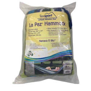 Texsport La Paz Hängematte Single One Person gestreift Camping Reise Outdoor Tasche - Bild 1 von 11