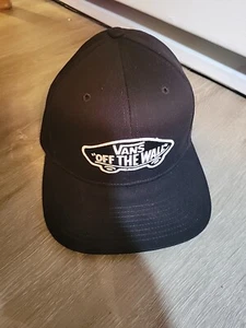 VANS Snapback Hat Mens One Size Adjustable Classic Off the Wall Logo Black - Picture 1 of 4
