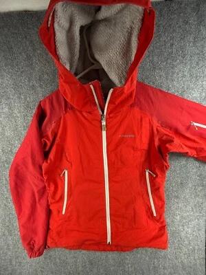 Patagonia Women Small Red Soft Fleece Lined Hooded Full Zip Coat Big Pockets Foto 1 de 4