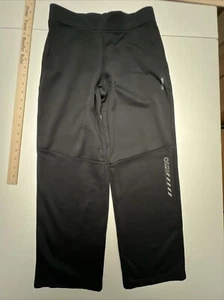 REEBOK Sweatpants Boys Medium S7 R3 Double Time Jogging BLACK Fleece Lined - Picture 1 of 15