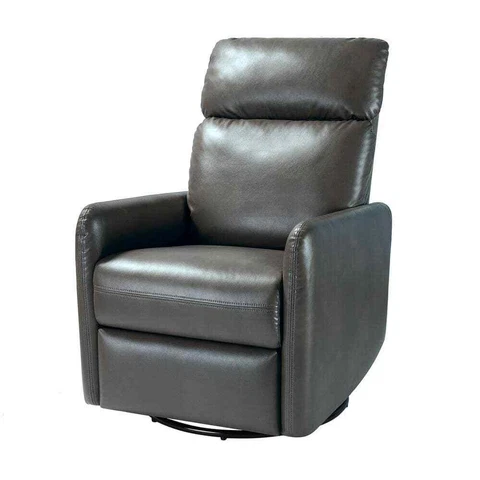 Karat Home Louise Faux Leather Swivel Recliner - Gray  MSRP $499.00 Cover