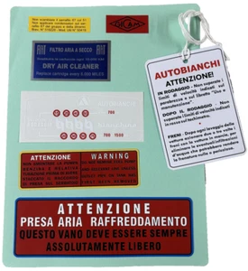 CLASSIC AUTOBIANCHI BIANCHINA ENGINE INTERIOR STICKERS SET - HIGHEST QUALITY - Picture 1 of 2