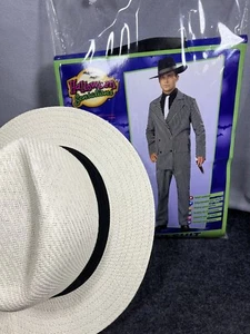 Traje de gángster a rayas alfiler para hombre traje de zoot con sombrero Fedora de rubíes paquete - Imagen 1 de 10