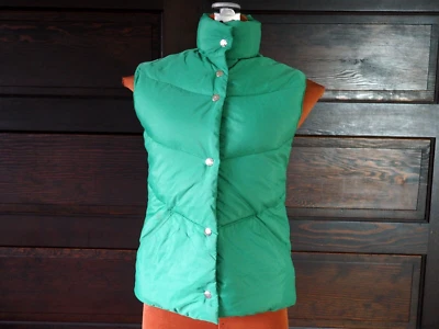 VTG 70s REI Co-op Green Goose Down Puffer Retro Snap Front Vest USA Made Sz M - Image 1 of 4