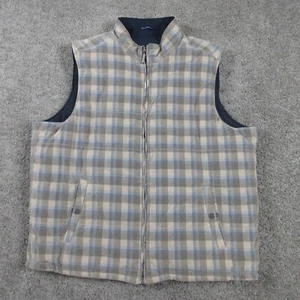 Tommy Bahama Vest Mens XXL 2XL Reversible Puffer Jacket Beige Navy Corduroy Zip - Picture 1 of 14