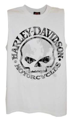 Harley-Davidson Men's Willie G Skull Tank Top, White Muscle T-Shirt 30296645 - Image 1 of 2
